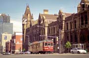 Old tram and Melbourne. Australia.