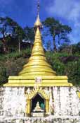 Small stupa on the way to holy stupa at Kyaiktiyo. Myanmar (Burma).