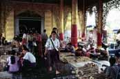 Entrance to the Mahamuni Paya (Great Sage Pagoda) at Mandalay. Myanmar (Burma).