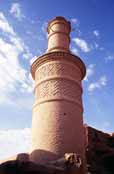 Minaret of mosque at Kharanagh village. Iran.