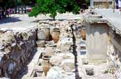 Knossos, the capital of the Minoan culture. The first palace of Knossos was built around 1900 B.C., Crete. Greece.