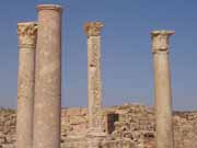 Archaeological Site of Sabratha, Phoenician trading-post was part of the Numidian Kingdom of Massinissa before being Romanized and rebuilt in the 2nd and 3rd centuries A.D. Libya.