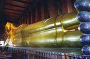 Reclining Buddha in temple Wat Pho. Bangkok. Thailand.
