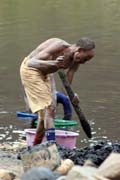The salt is retrieving from the lake without any mechanization. Salt Lake, El Sod. South, Ethiopia.