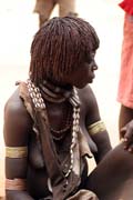Hamar people at Turmi market. South, Ethiopia.