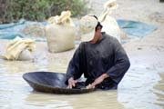 Worker at diamond mining field in Cempaka. Kalimantan, Indonesia.