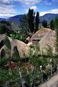 Traditional village of Dani tribe. South part of Baliem Valley. Papua,  Indonesia.