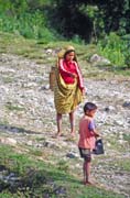 Coming back from fields. Tana Toraja area. Sulawesi, Indonesia.