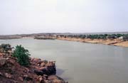 View to Senegal river at Bakel town. Senegal is at right side and Mauritania at left side of the picture. Senegal.