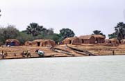 Traditional villages on the banks of Niger river. Mali.