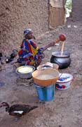 Food making at small village on the bank of Niger river. Mali.
