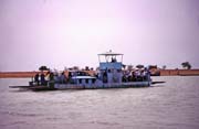 Ferry across Niger river near town Timbuktu (Tombouctou). Mali.