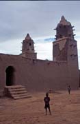 Muddy mosque built at sahel architecture style. Boré village. Mali.