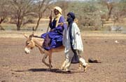 Tuaregs are leaving cattle market at Djébok village. Mali.