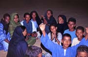 Evening at Tuareg campement. Sahara desert and Adrar des Ifoghas area. Mali.