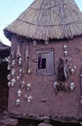 Decoration of Dogon-hunter house. Begnimato village. Mali.