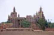 Muddy Misire mosque built at sahel architecture style, Mopti city. Mali.