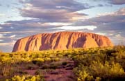 Ayers Rock (Uluru) in afternoon sun. Australia.