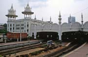 Railway station at Kuala Lumpur city. Is is built at islamic architecture style. Mainland,  Malaysia.