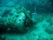 Diving around Togian islands, Kadidiri, plane wreck B24 from the 2nd World War sunken on Mai 3rd, 1945. Indonesia.