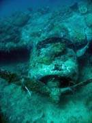 Diving around Togian islands, Kadidiri, plane wreck B24 from the 2nd World War sunken on Mai 3rd, 1945. Indonesia.