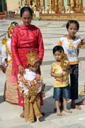 Novitiation ceremony at Shwedagon Paya, Yangon. Myanmar (Burma).