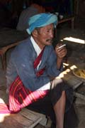 Man from Pa-O tribe at Inle Lake market. Myanmar (Burma).
