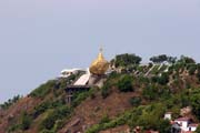 Stupa called Kyaiktiyo (Golden rock). One of the three most sacred places of local Buddhist. Myanmar (Burma).