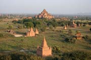 The Temples of Bagan cover an area of 16 square miles. The majority of its buildings were built in the 1000s to 1200s, during the time Bagan was the capital of the First Burmese Empire. Myanmar (Burma).