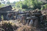 Traditional graves of Chin people. Kyartho village, Chin State. Myanmar (Burma).