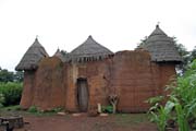 Traditional house of Somba ethnic called tata somba. They look like small fortified castles. Boukoumbé area. Benin.