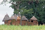 Traditional house of Somba ethnic called tata somba. They look like small fortified castles. Boukoumb area. Benin.