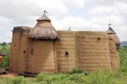 Traditional house of Somba ethnic called tata somba. They look like small fortified castles. Boukoumbé area. Benin.