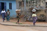 Street life, Ouidah town. Benin.