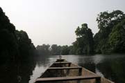 Lobe River is one of the most spectacular nature areas where you can take a canoe ride to the a pygmy settlement. Cameroon.