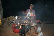 Street stalls with grilled fish are great for dinner. Limbe. Cameroon.