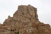 Mountain with fortress is raising upon the Thilla (Thula) village. Yemen.