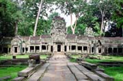 Entrance to the Ta Prohm temple. Angkor Wat temples area. Cambodia.