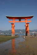The Torii (gateway) at Miyajima Island is traditonal gateway of Itsukushima Shrine. Japan.