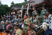 Tsurugaoka Hachiman-gu Shrine Reitaisai (Annual Festival). Today is held Yabusame - traditional japanese horseback archery. Kamakura town. Japan.