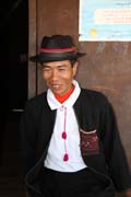 Akha man at traditonal clothes, area around Kengtung town. Myanmar (Burma).
