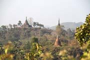 Temples and stupas view at Mrauk U area. Myanmar (Burma).