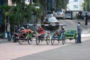 Rickshaw (becak) at Surabaya. Java, Indonesia.