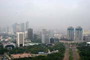 Jakarta is changing. New view to its panorama. Java,  Indonesia.