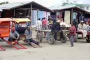 Local transport pousse-pousse, Moramaga. Madagascar.