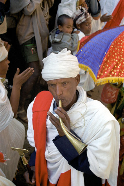 Monk during Timkat.Lalibela. North,  Ethiopia.