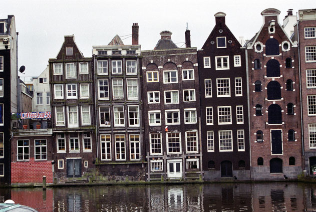 Typical houses at Amsterdam. Netherlands.