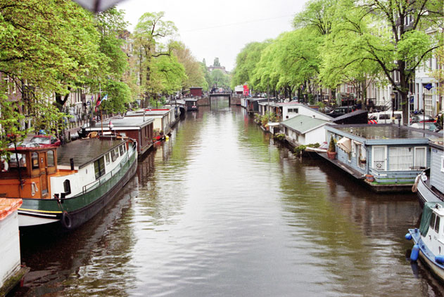 Water channel Amsterdam. Netherlands.