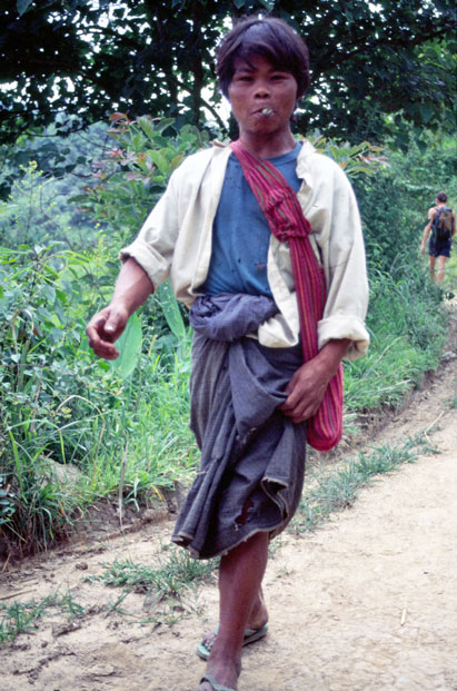 Man returning from market. Inle lake area. Myanmar (Burma).