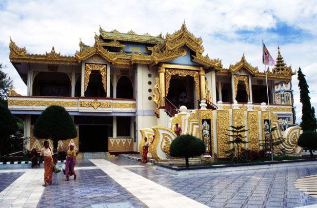 Complex of Mahamuni Paya (Great Sage Pagoda) at Mandalay. Myanmar (Burma).